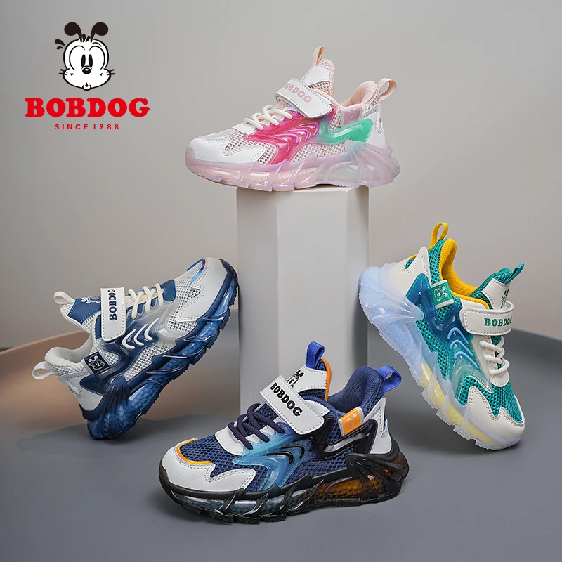 巴布豆6237-2童鞋夏季单网运动鞋儿童百搭中大童软底透气跑步鞋