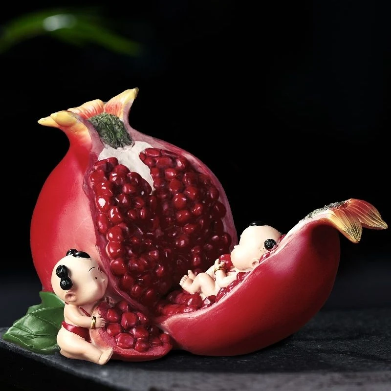 中国风福娃多子多福结子石榴摆件家居桌面装饰摆设有意义新婚礼物