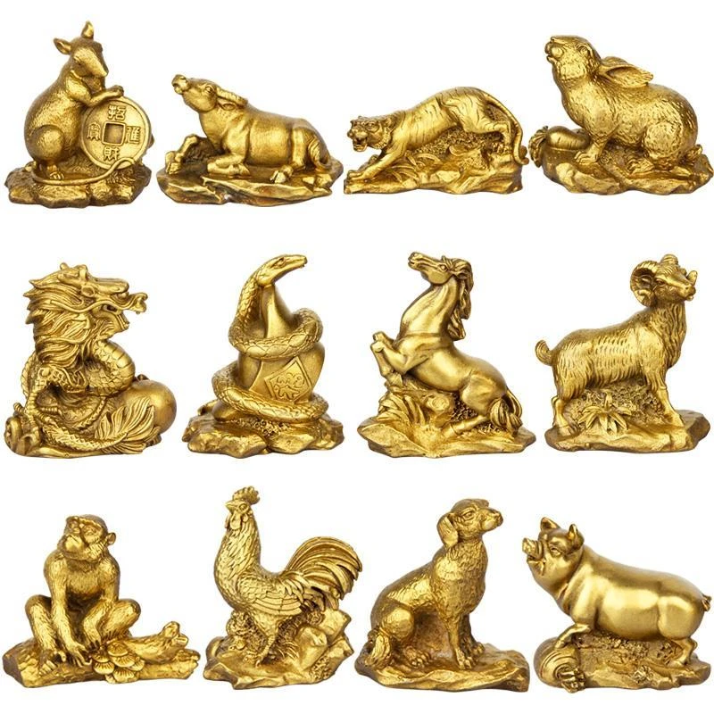 铜生肖铜十二12生肖摆件小号铜鼠铜牛虎兔龙蛇铜马羊猴鸡狗猪属相