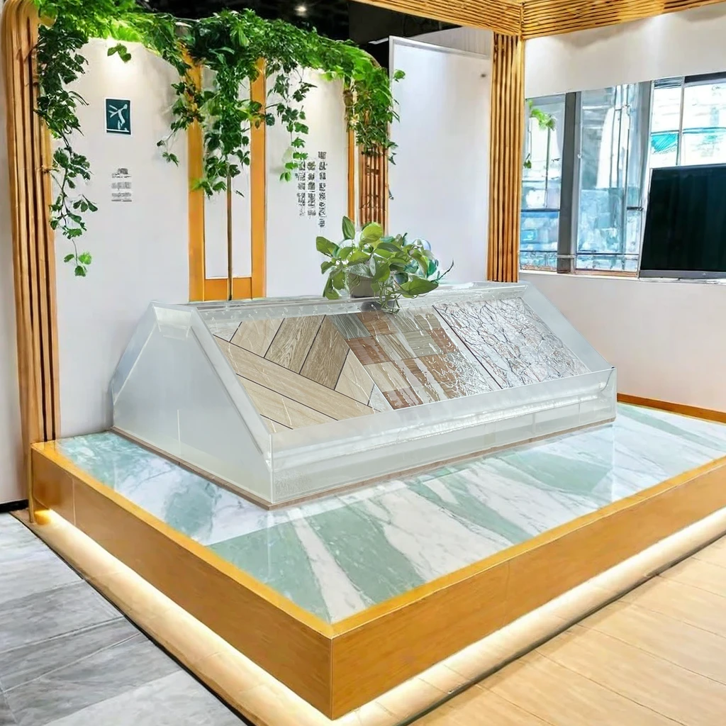 触摸式防滑简约定制瓷砖球鞋样板流水台式亚克力展示架批发直销
