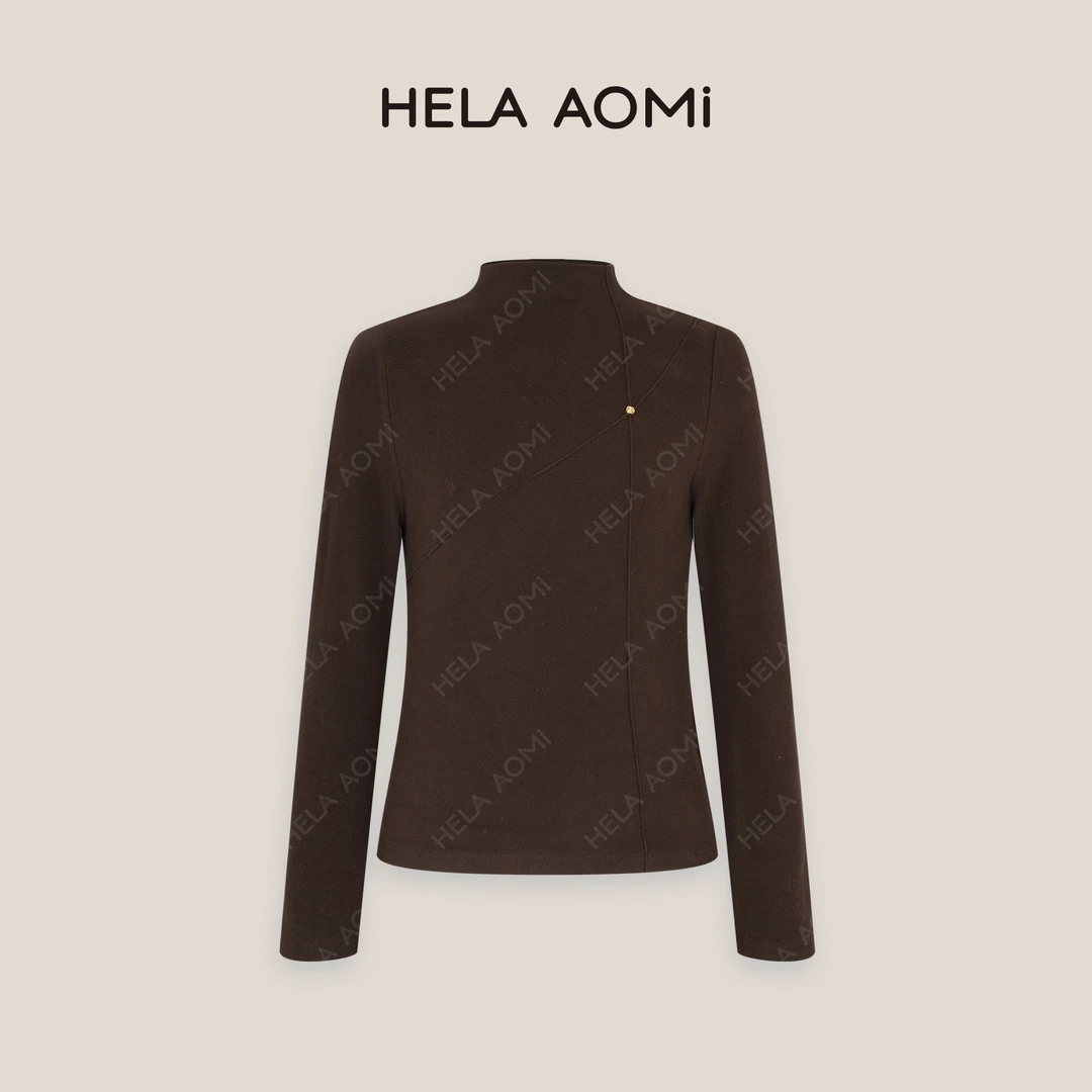 HELA AOMI “山茶花情结”半高领打底衫显瘦内搭上衣CY4CX39025