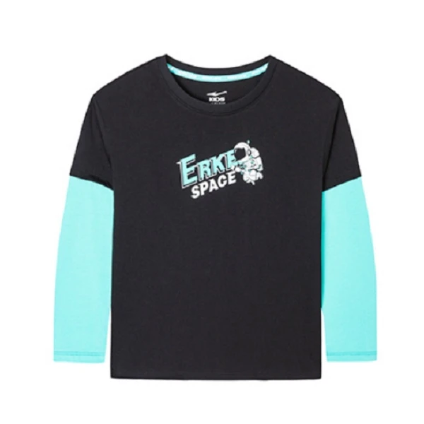 鸿星尔克【撞色宇航员卫衣】儿童装男长袖恤棉针织衣  67222301016