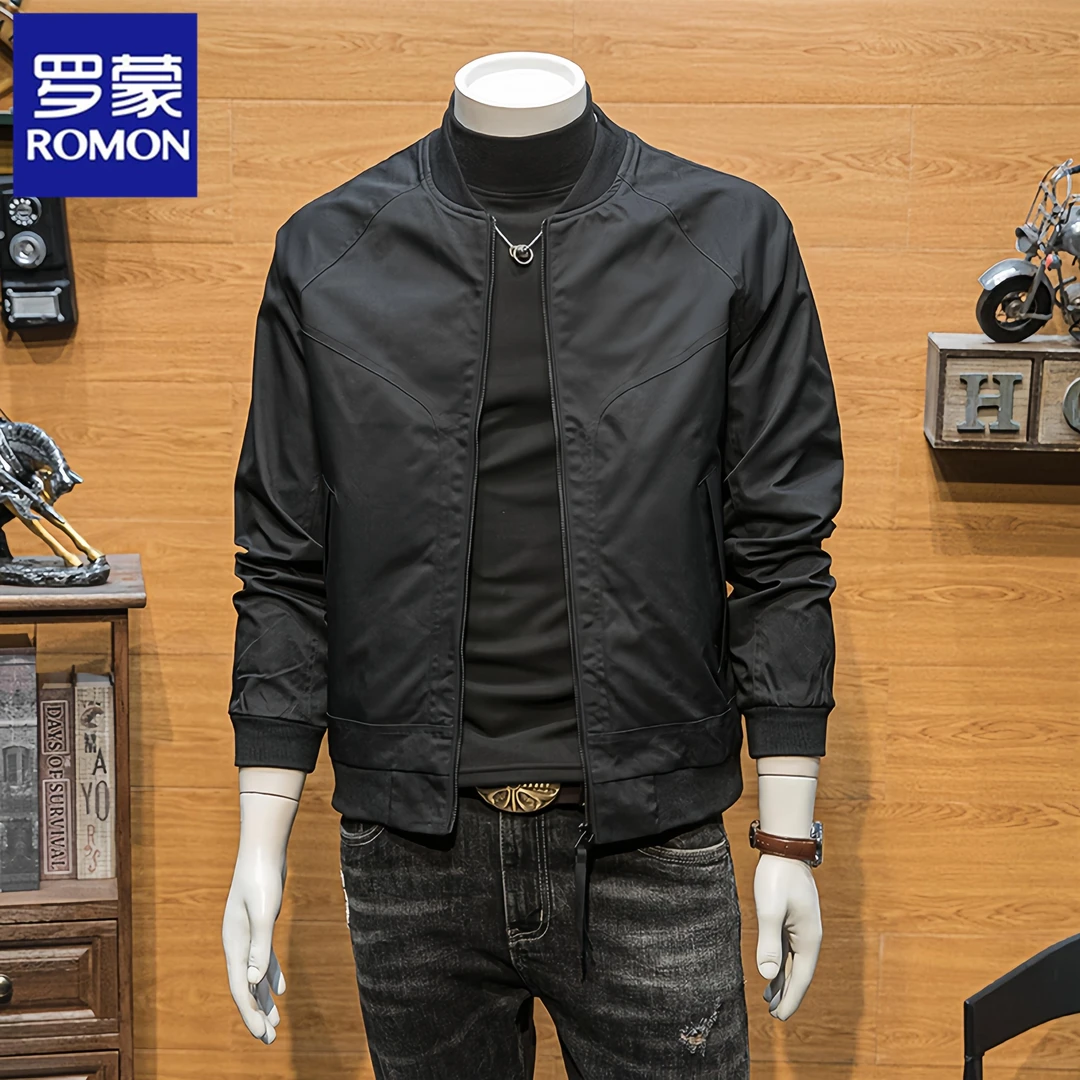 罗蒙男士爆款春秋季韩版痞帅外套时尚潮流商务休闲飞行员工装夹克