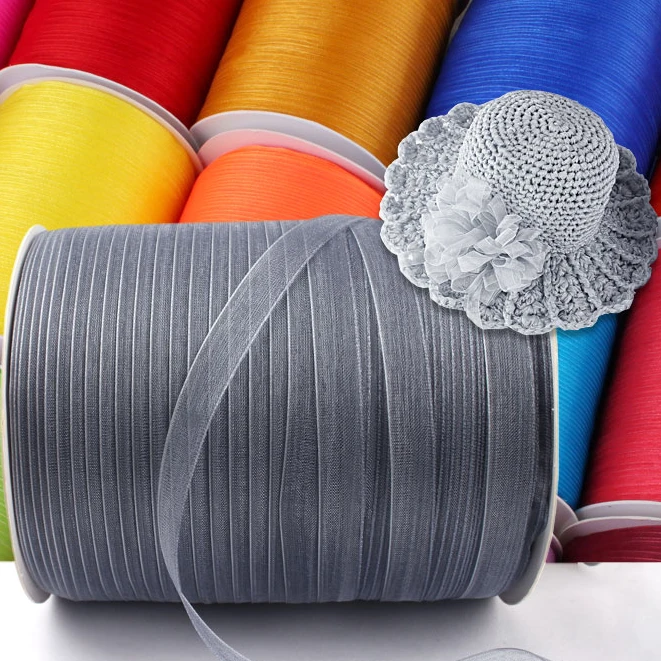 蝴蝶结线丝带编帽子玫瑰花彩带飘带雪纺缎带绸带头饰布带圣诞织带