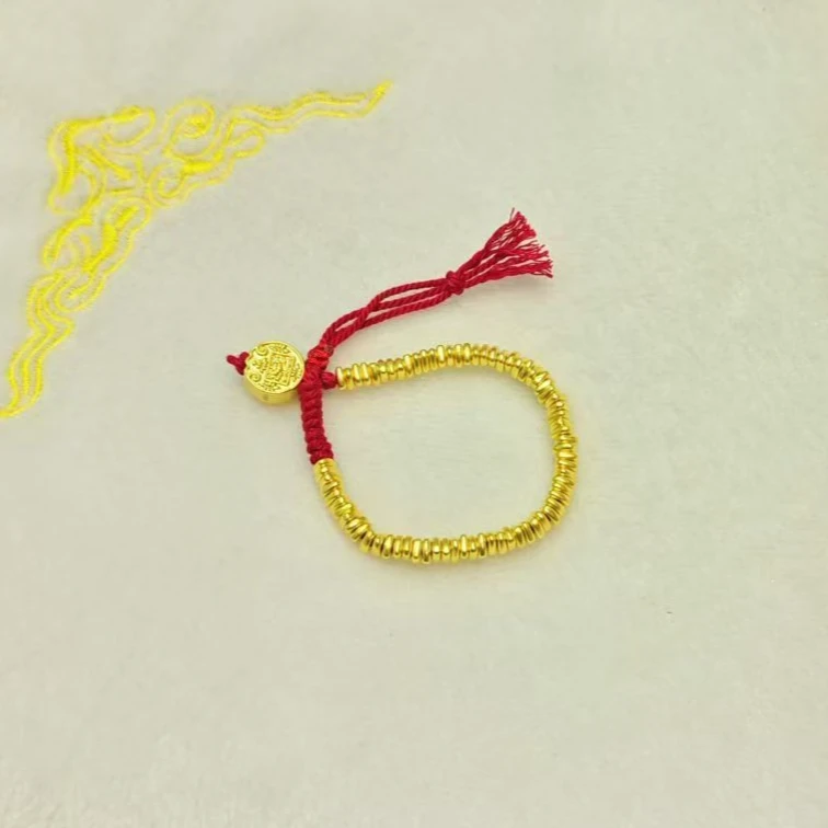 足金999 卡4.3mm 小盘缠五路财神  配件（赠编绳）