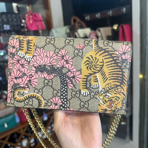 95新 GUCCI/古驰 古驰老虎链条包ym