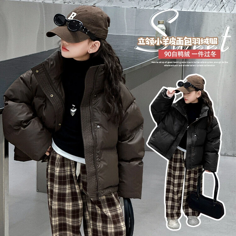 女童羽绒服2023冬装新款童装时尚加绒加厚外套儿童保暖冬季上衣潮