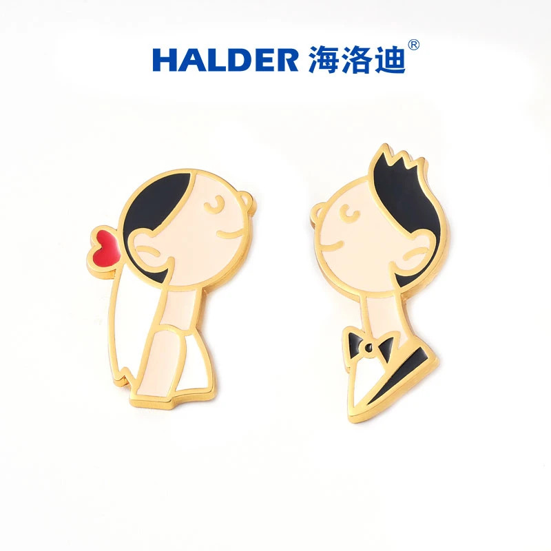 锌合金胸针 海洛迪新郎新娘胸花登记照徽章领证新婚新人情侣礼品