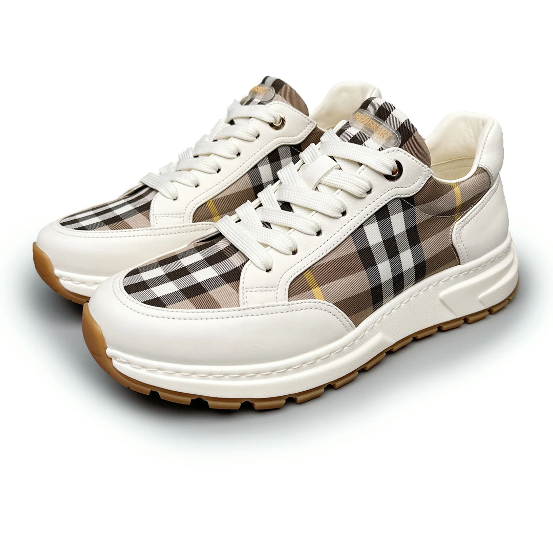 BOTAGER VIENCA/【琥珀色格纹】针织格纹时尚轻奢百搭运动低帮男鞋