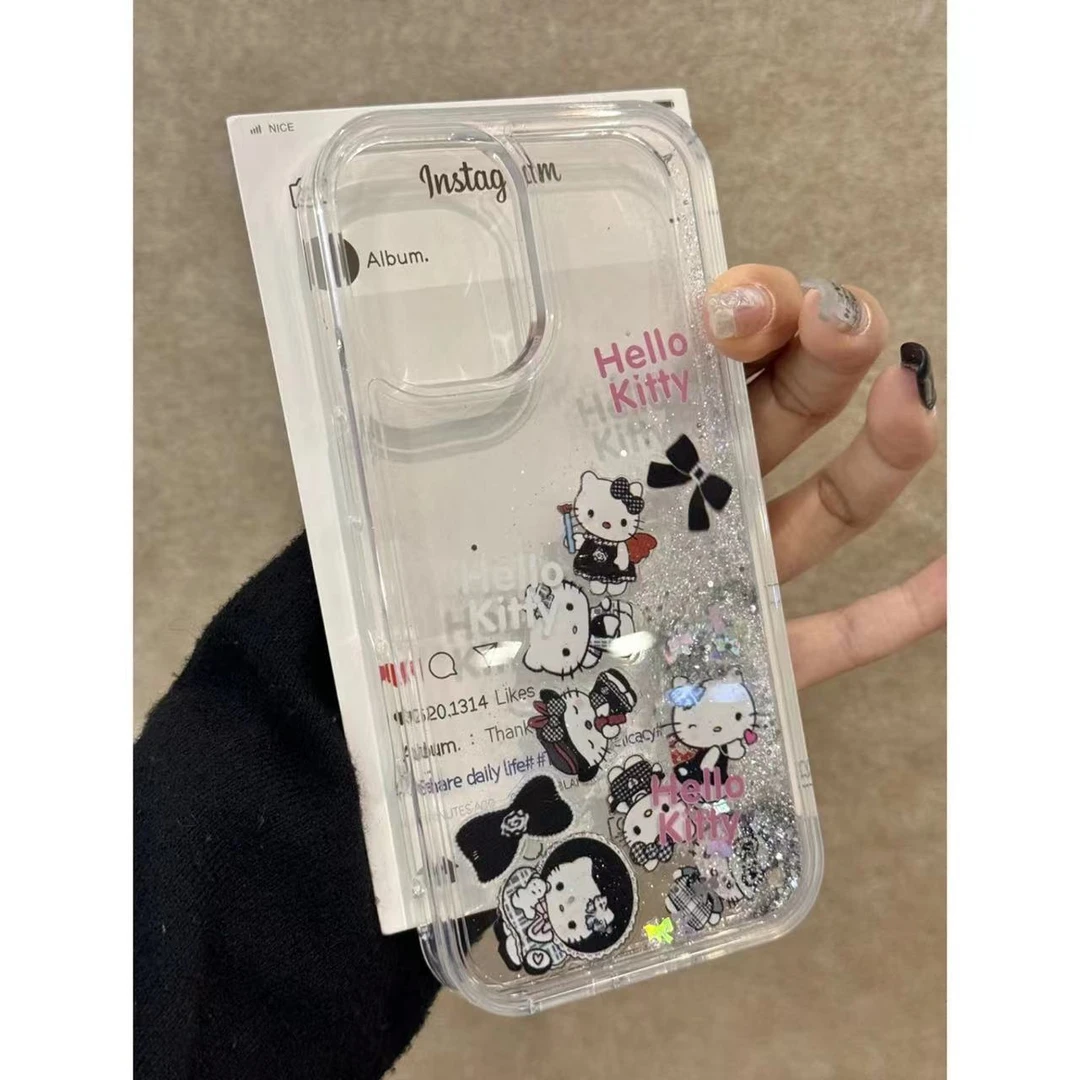 猫咪拉布布米奇ihone16promax15pro壳14闪粉保护套