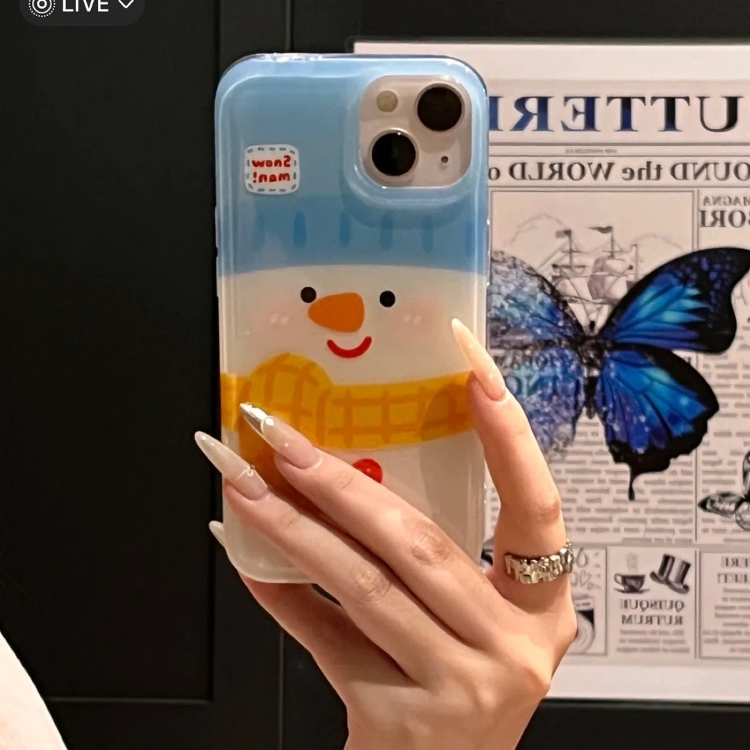 圣诞雪人壳16/15promax适用11双层imd防摔iPhone13全包12