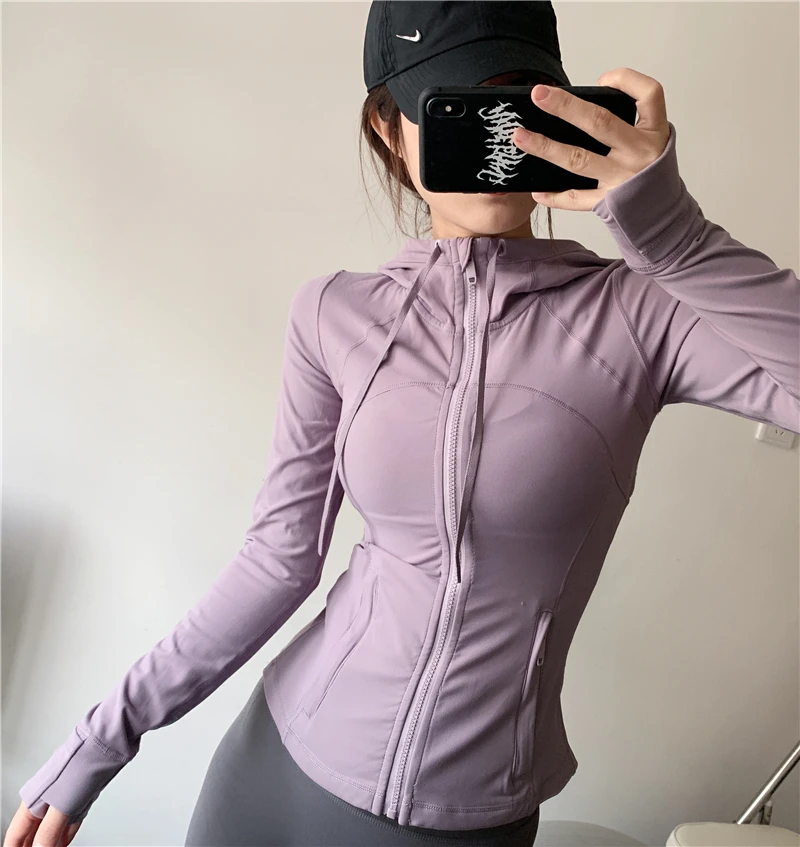 LULU同款夏季修身显瘦防晒衣连帽跑步运动健身瑜伽服速干上衣网红