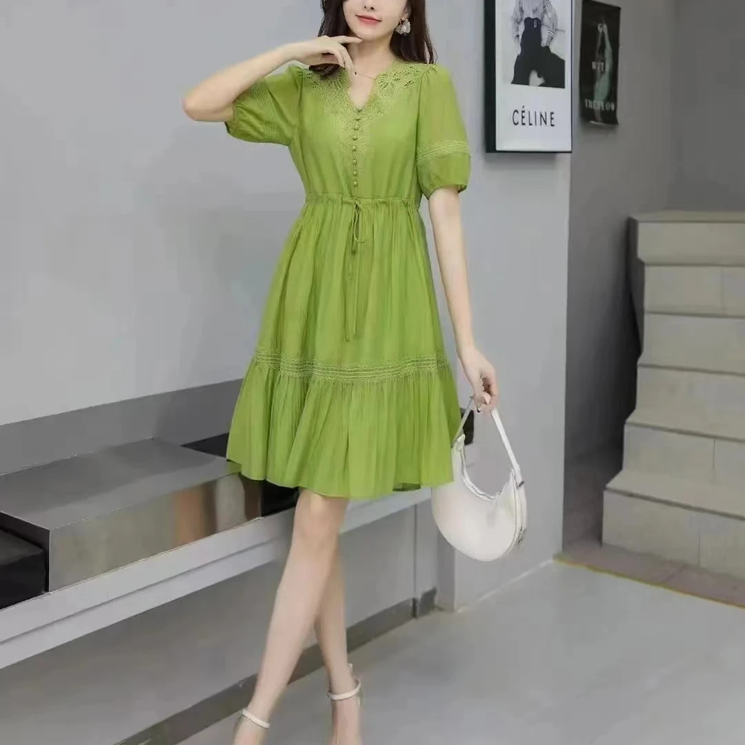 【XY128】夏季宽松休闲风连裙子遮肚显瘦气质时尚裙子
