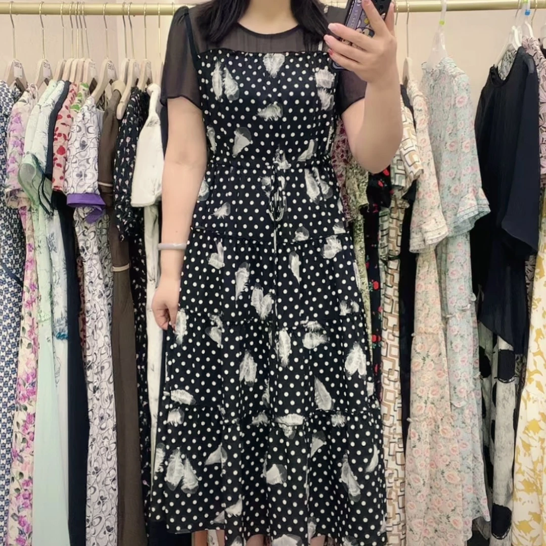 【YM913】夏装新款时尚显瘦收腰显瘦中长款连衣裙