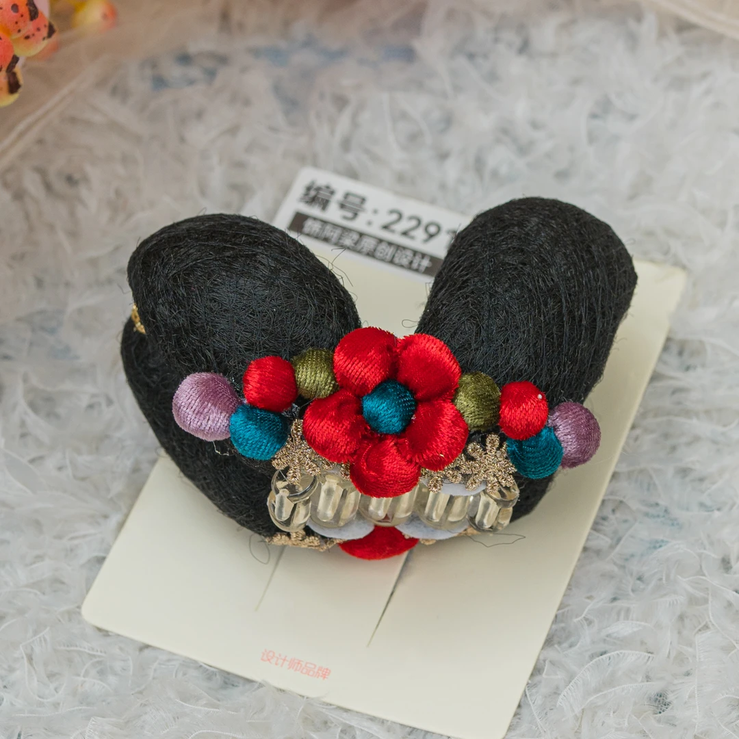 AL-2291 卓玛发髻假发抓夹头饰儿童小女孩发夹发饰可爱中国风仙气