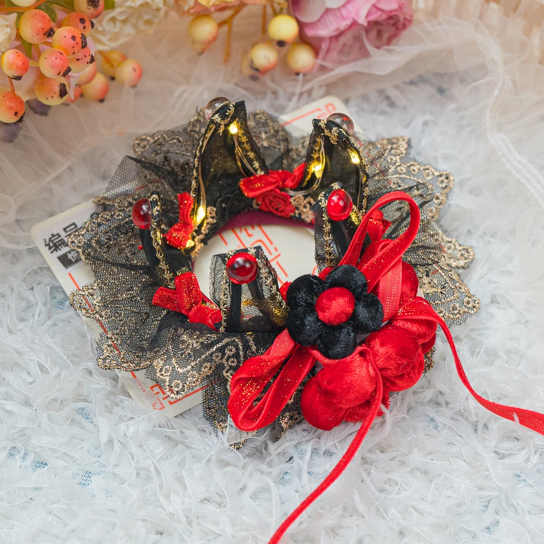 AL-2479 赤金黑色皇冠带灯生日节日头饰儿童小女孩发饰可爱甜美