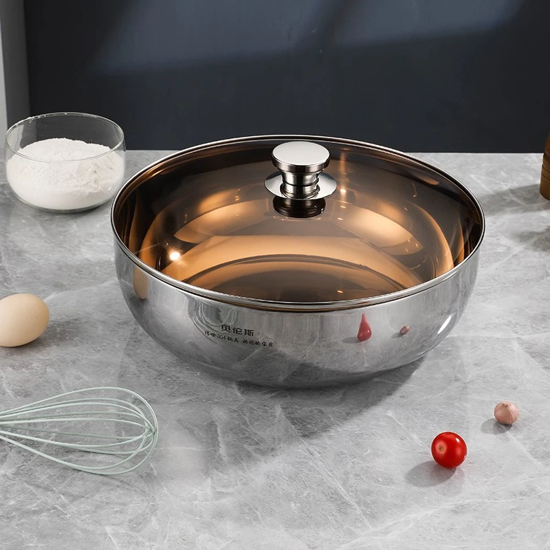 贝伦斯传世304三层钢多功能和面盆32cm 煎炒烹炸多用途盆锅一体