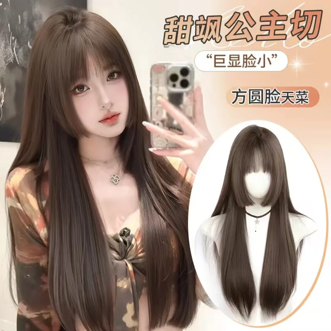 假发全头套女公主切lolita日系姬发水母头直发自然仿真人假发套
