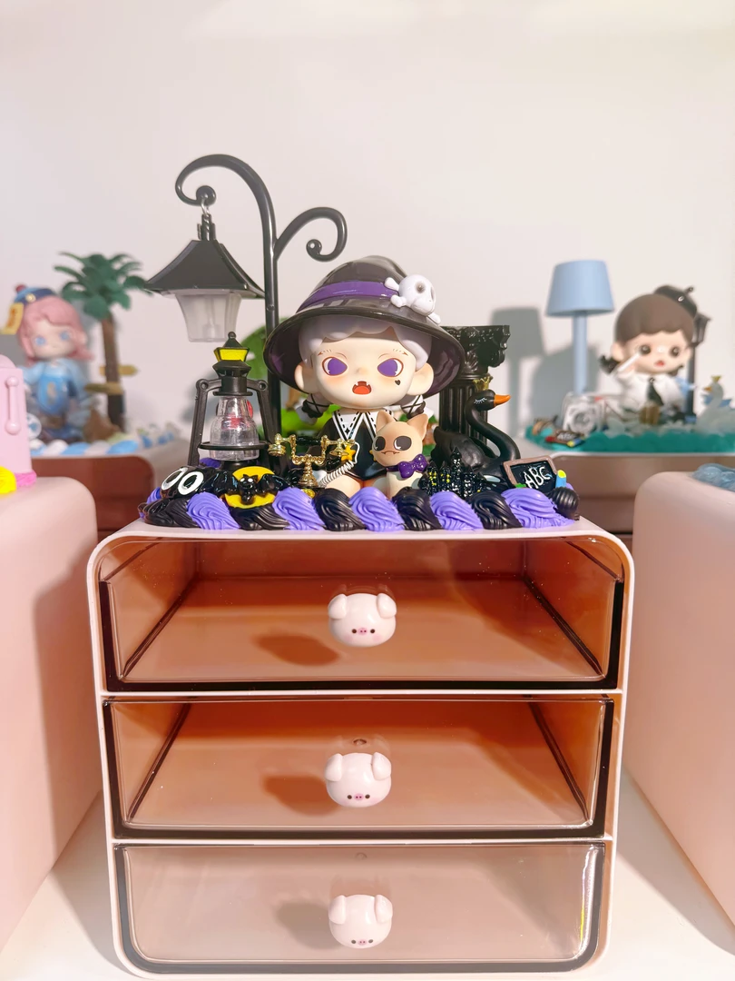 正版 创意奶油胶DIY潮玩摆件车载微景观陶瓷树脂杯子加湿器收纳盒