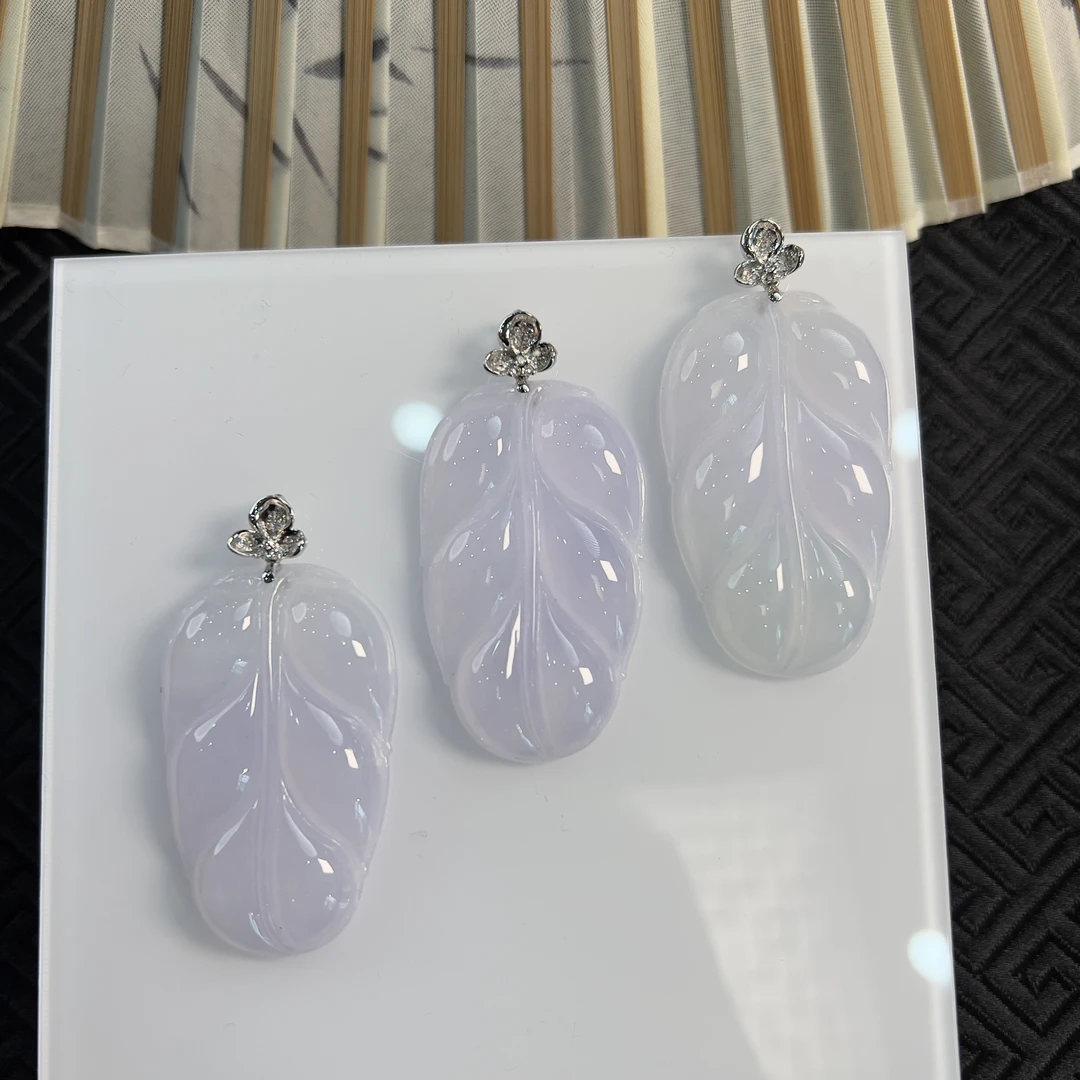 【豪哥鉴宝】YM720-36叶子吊坠天然缅甸A货翡翠多样性发一件