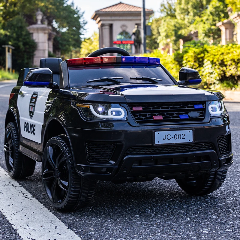 儿童电动车四轮四驱汽车男女小孩带遥控玩具车可坐人宝宝警车童车