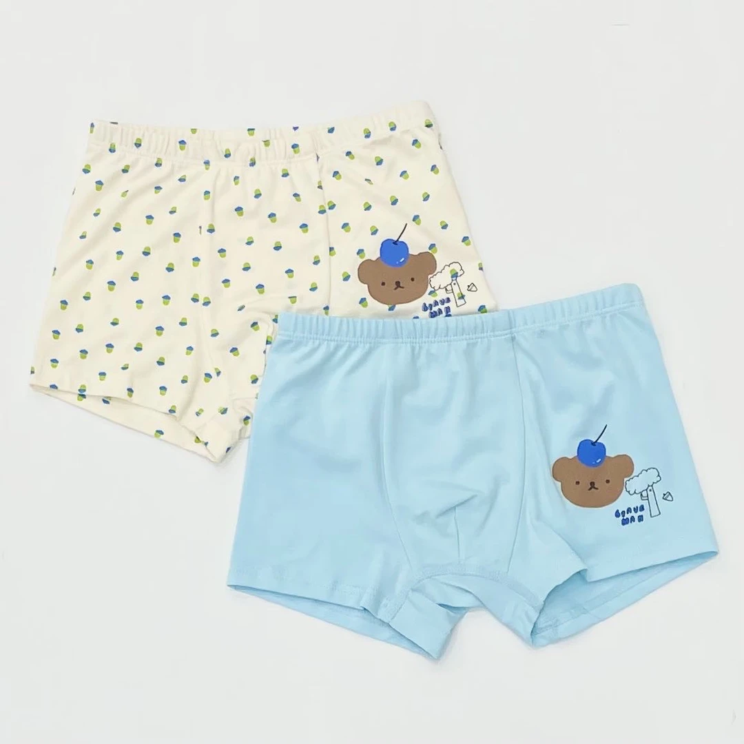 实体专柜同步安卡米品牌儿童内裤 男童平角裤 一盒两条装抗菌透气