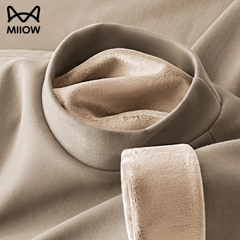 猫人 加绒加厚打底衫秋冬男士半高领长袖T恤保暖舒适百搭内穿上衣