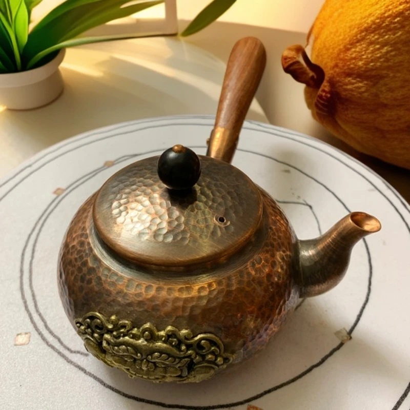 纯手工300毫升木头侧把壶