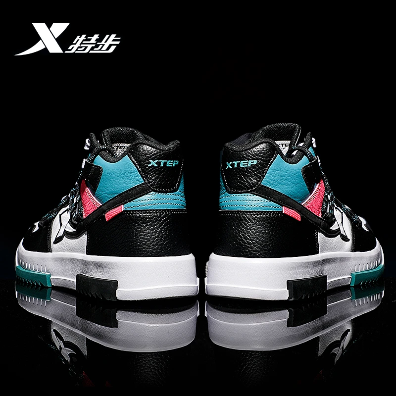 特步板鞋夏季男鞋高帮新款透气休闲鞋男士正品运动鞋子百搭潮流