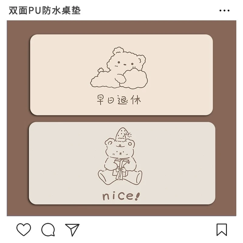 皮革鼠标垫简超大简笔画办公室桌垫学生书桌垫电竞游戏电脑键盘垫