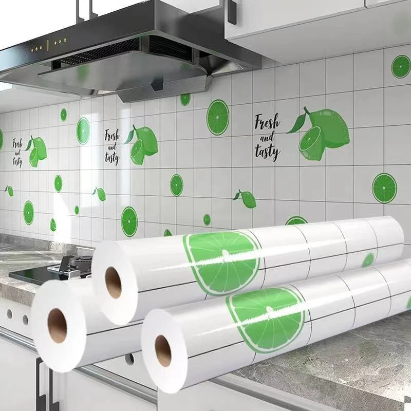 厨房防油贴纸加厚耐高温铝箔墙纸橱柜灶台防潮防水防污自粘贴壁纸