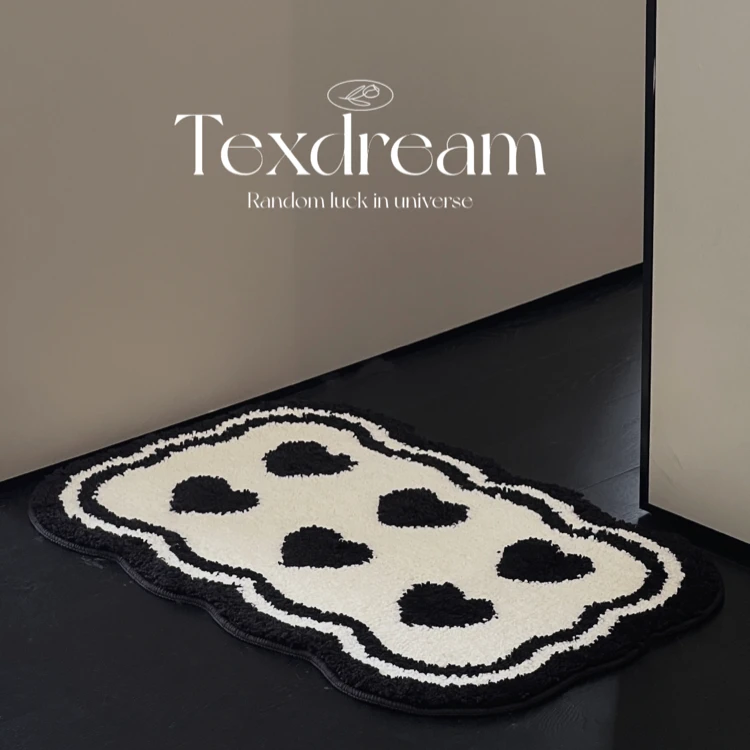 TEXDREAM爱心地垫 可爱现代玄关入户地垫家用简约耐脏防尘毯