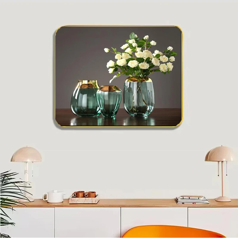 B02轻奢餐厅装饰画羽毛单幅饭厅厨房背景墙挂画壁画简约现代高档