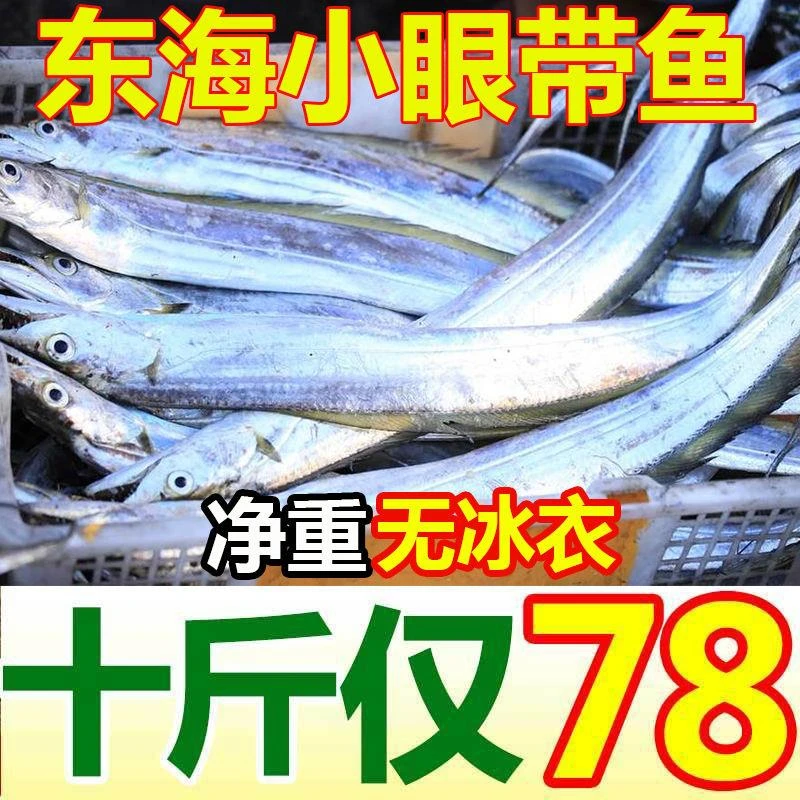 【特大号带鱼】东海整条带鱼整条无冰新鲜冷冻整箱特级大带鱼东海