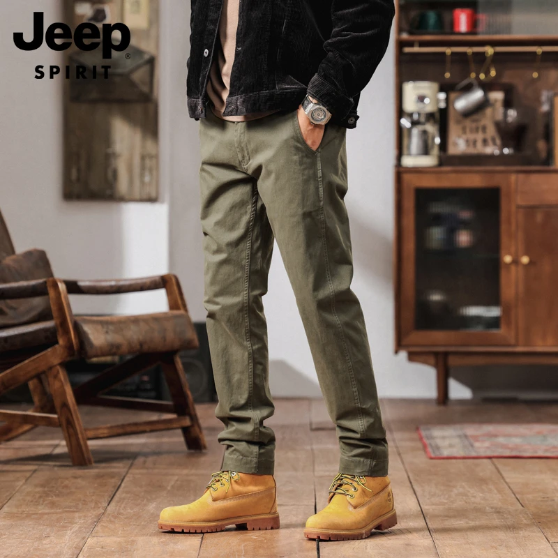 JEEPSPIRIT美式工装裤男款春秋季新款潮流束脚长裤宽松休闲裤子