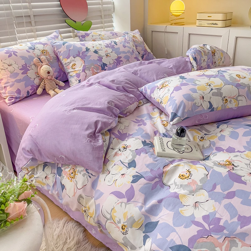 小清新全棉纯棉亲肤被套学生宿舍上下铺单人单被套纯棉150*200