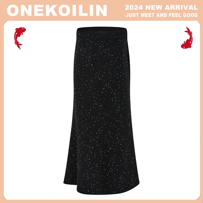 OneKoilin“ 黑森林”秋冬高品质羊 毛满天星亮片鱼尾裙 HSLBQ