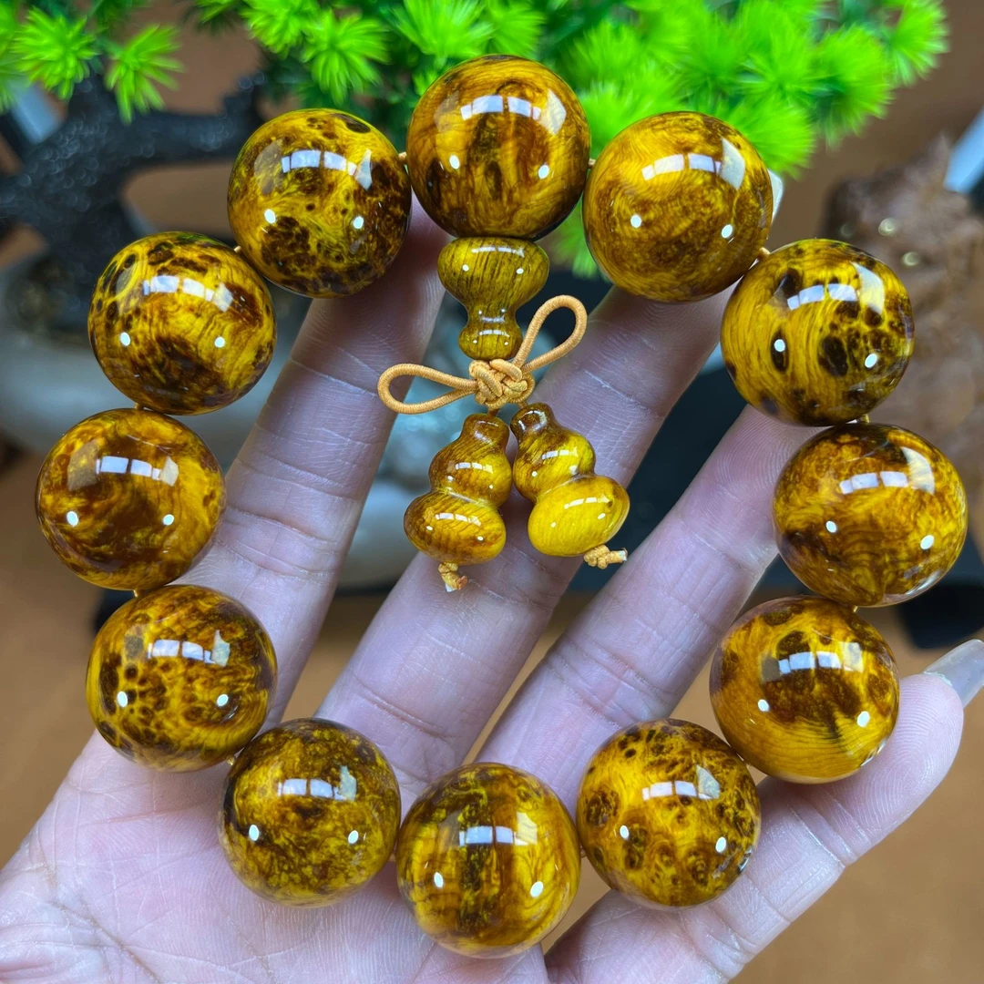 琥珀木留疤2.0木质品文玩手串