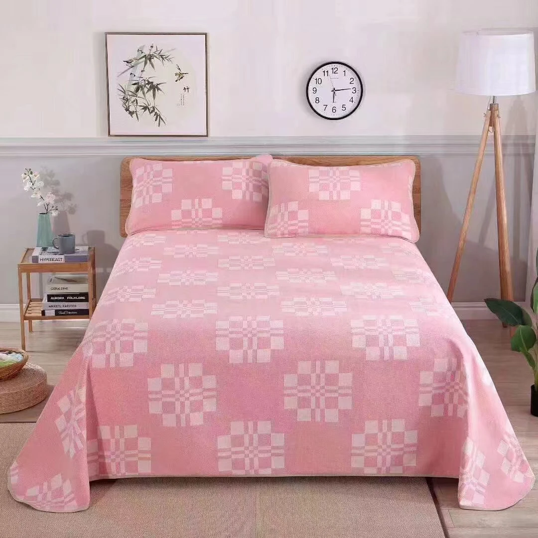 《无添加》高端提花纯棉粗布透气加厚炕单床单