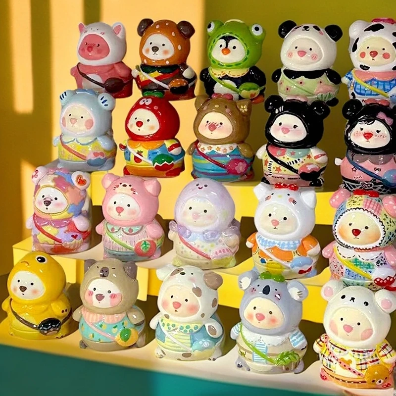 创意背包熊3D香薰石膏娃娃涂色手工DIY涂鸦儿童公仔独立包装