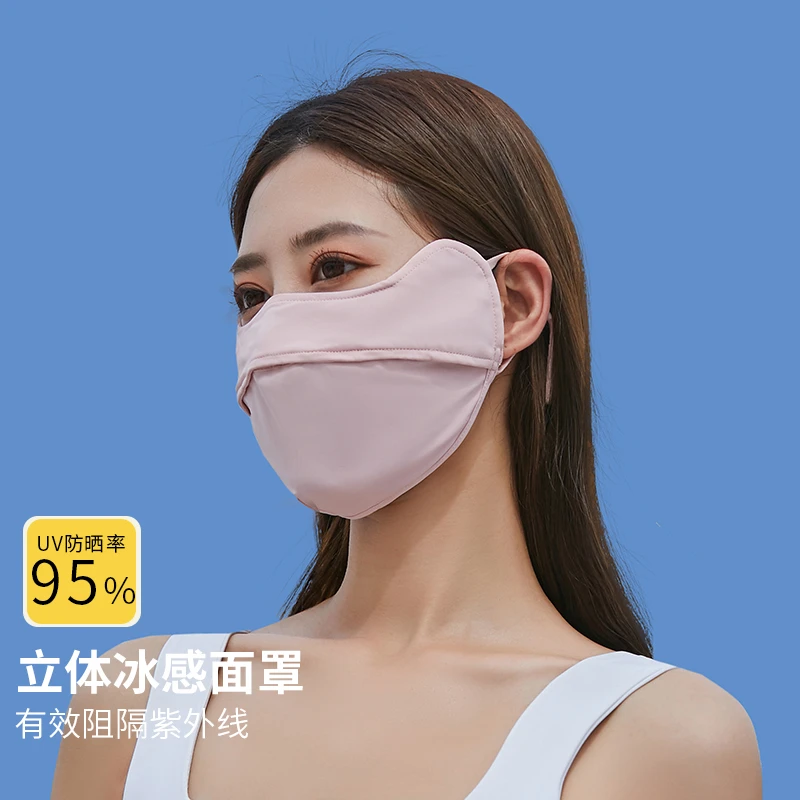 防晒口罩女高颜值护眼角防紫外线遮阳全脸面罩冰丝夏季薄款透气