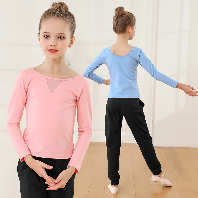 舞蹈女童夏秋儿童练功短袖短裤精棉跳舞中国考级芭蕾舞套装长袖