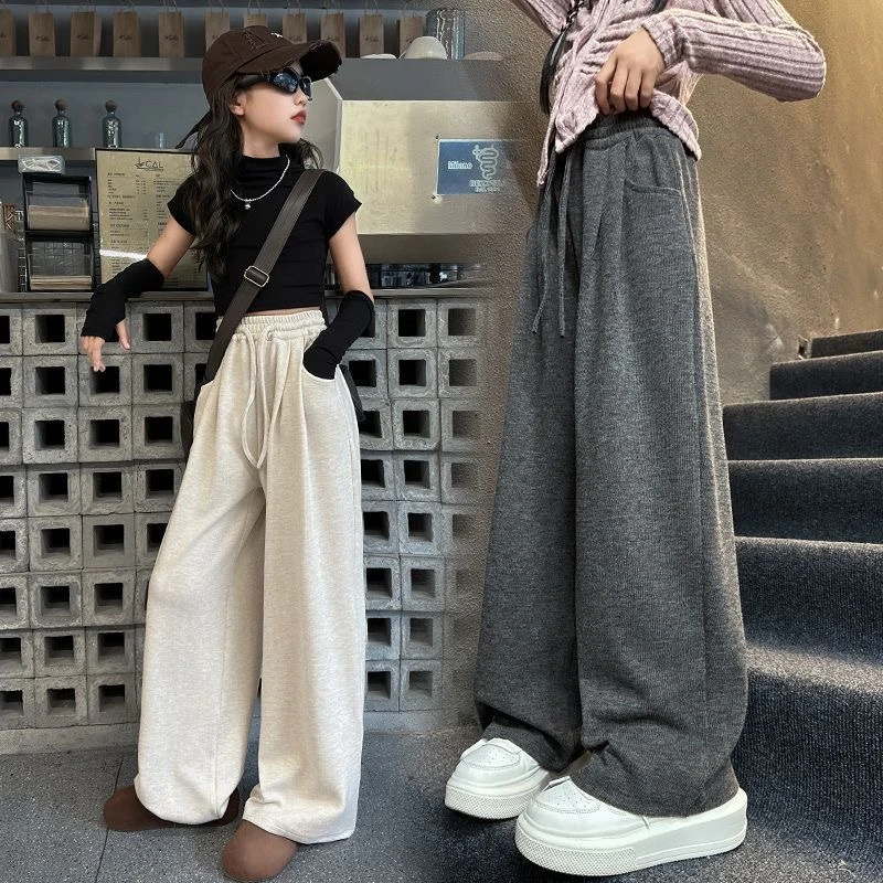 女大童韩版宽松休闲裤2024秋装新款女童洋气糯米裤儿童爆款长裤子