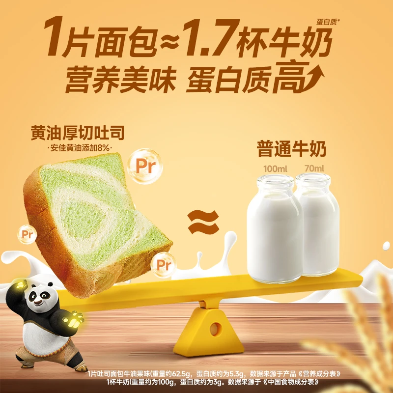 比比赞黄油厚切吐司三口味250g×3箱面包整箱早餐健康营养即食食品