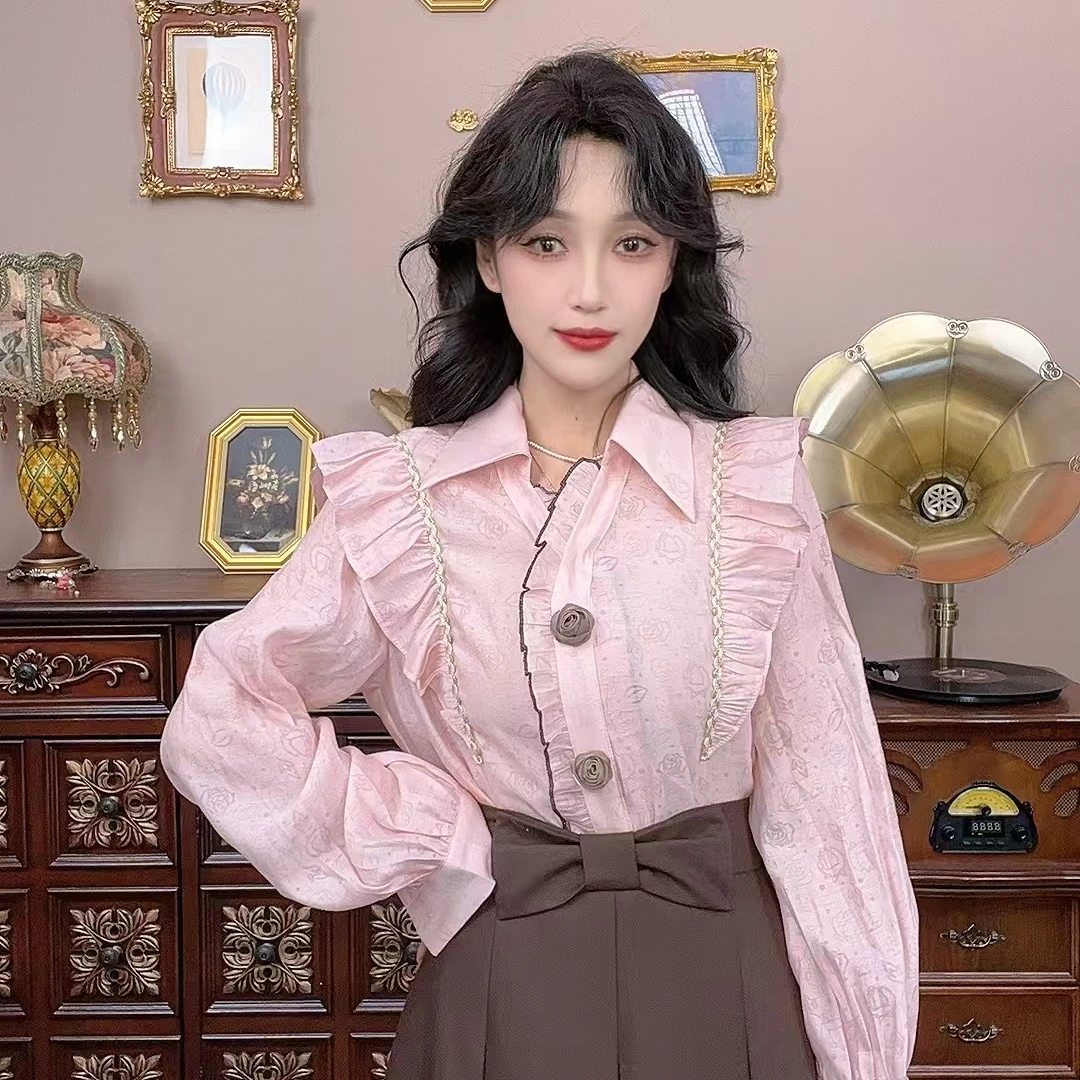 美丽 港味复古显瘦气质设计感上衣28621