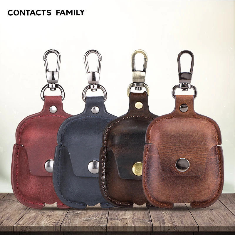 适用苹果airpods蓝牙耳机保护套真皮便捷式耳机套防摔耳机套