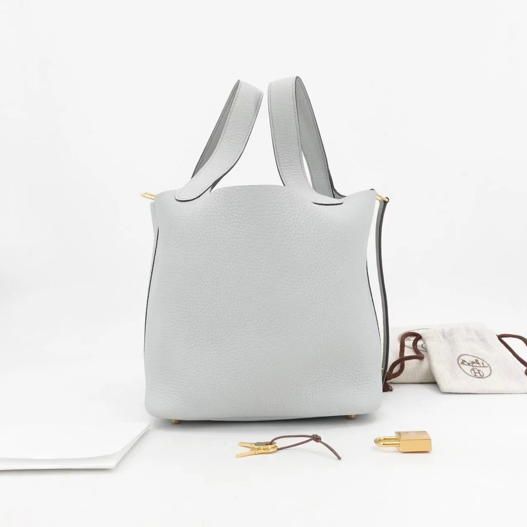 95新 Hermes/爱马仕 GGS爱马仕picotin18圣杯蓝金扣tc皮/48744970