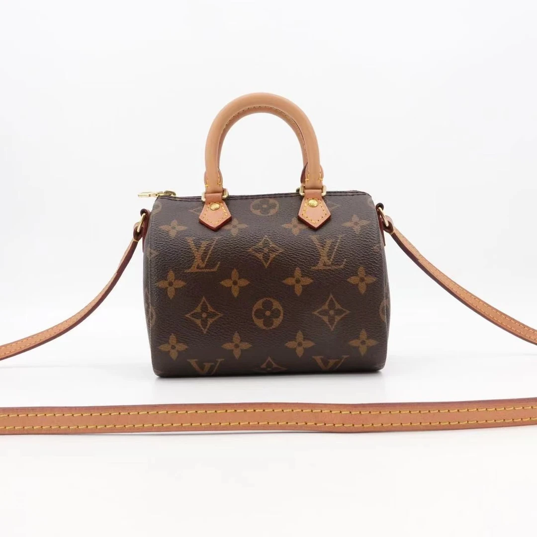 95新 LouisVuitton/路易威登 speedy nano老花金扣单肩包70850892