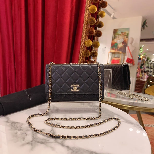 95新 Chanel/香奈儿 trendycc woc黑金芯片款/单肩包/79830685