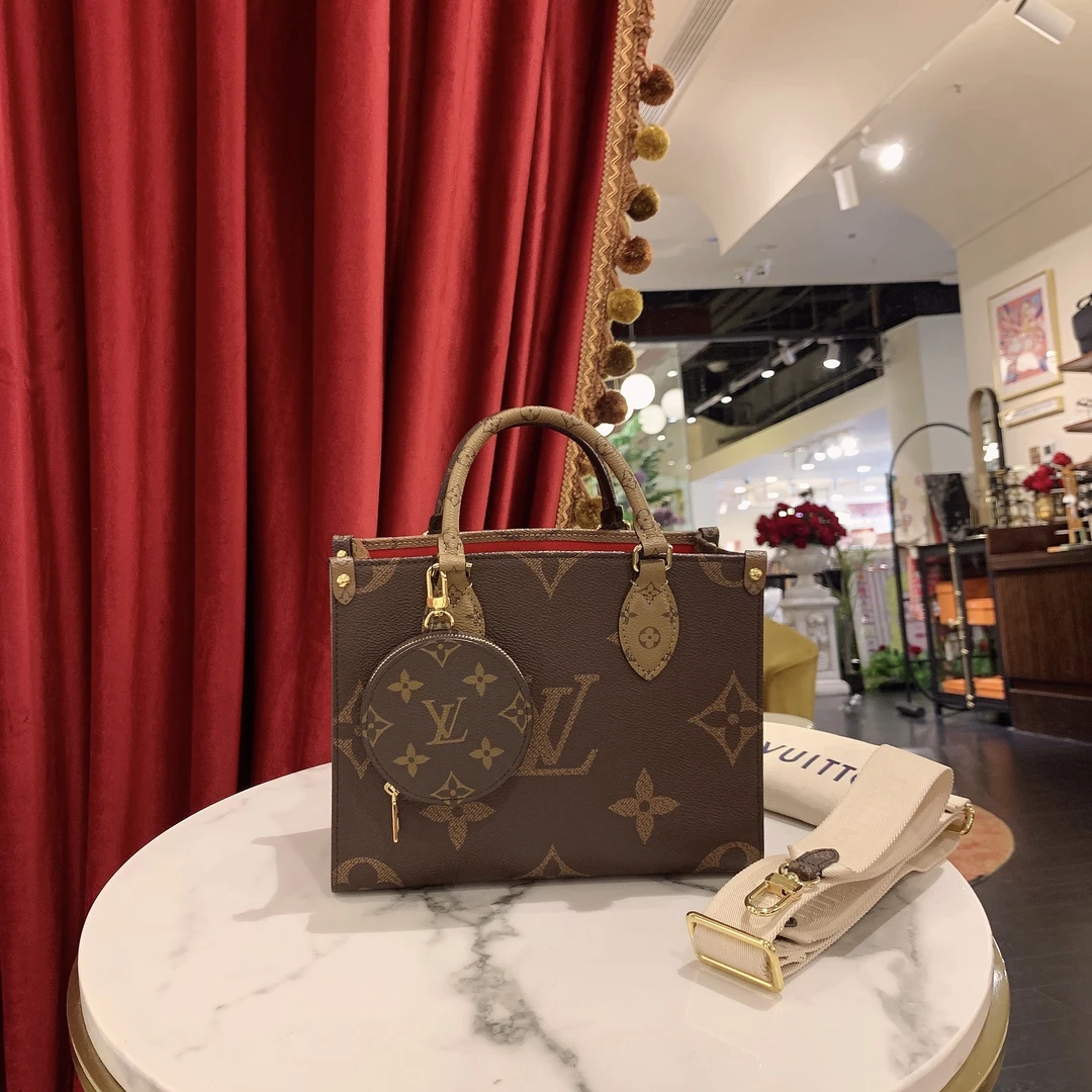 95新 LouisVuitton/路易威登 on the go小号老花手提包/44534704